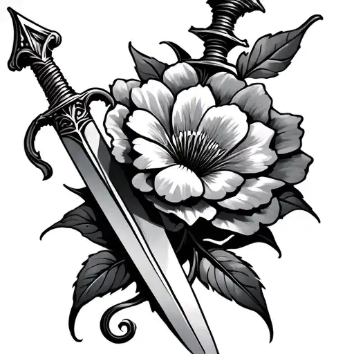 Flower Dagger Intertwined