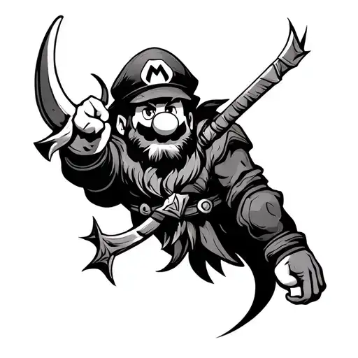 Mario En Viking Runes Intertwined