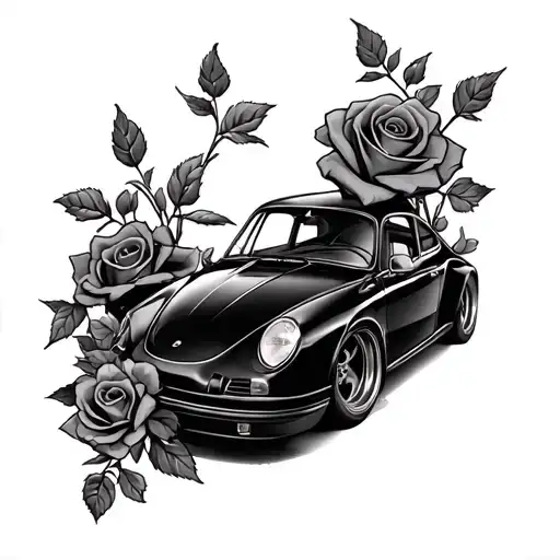 Roses And Car