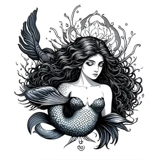 Traditional Sea Animals And Mermaid Arm Sleeve