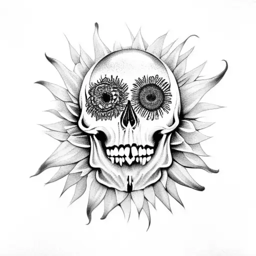 Sunflower Skull