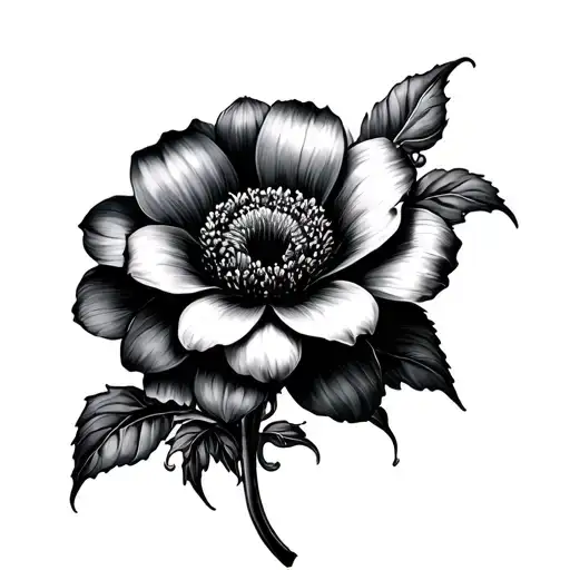 1307 Black Flower