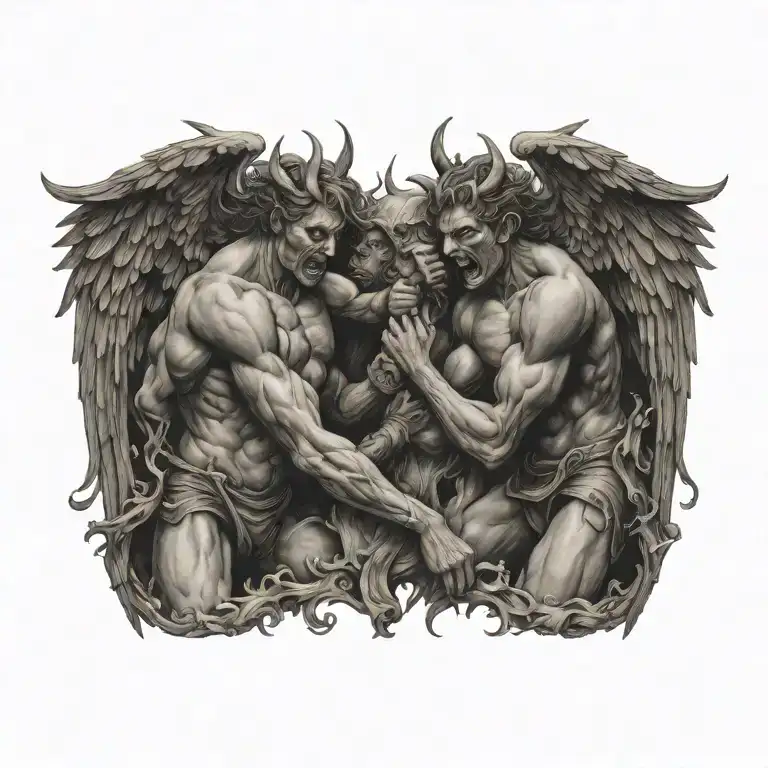 Angels And Demons Fighting