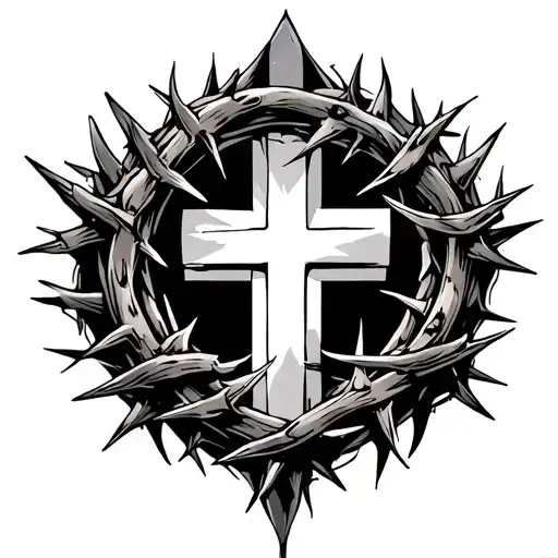 Crown Of Thorns With A Cross In The Middle