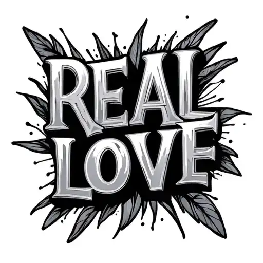 The Word Real And The Word Love In One Flipped