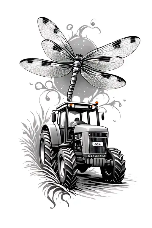 Tractor With Dragonfly