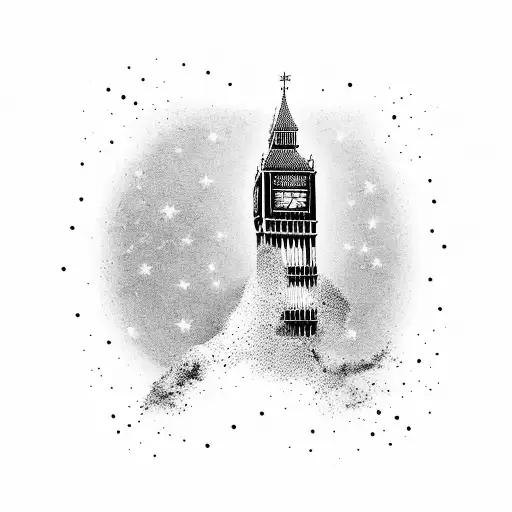 Big Ben Flying In The Galaxy