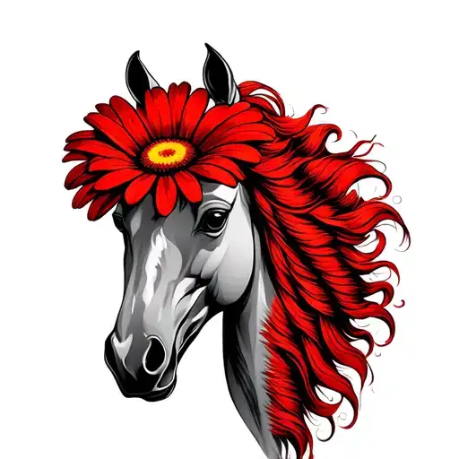 Horsehead Daisy Red Thread