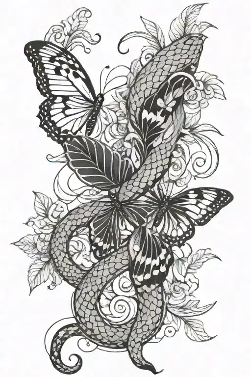 Snake And Butterfly