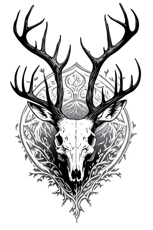Tree And Deer Skull