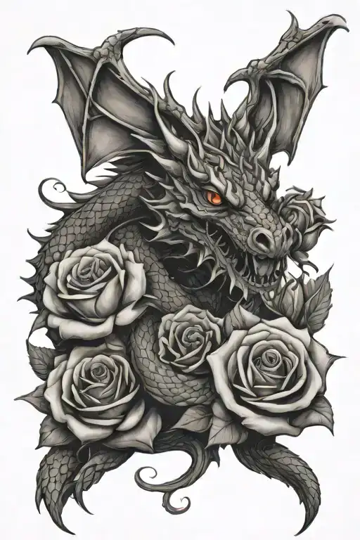 Dragon And Rose