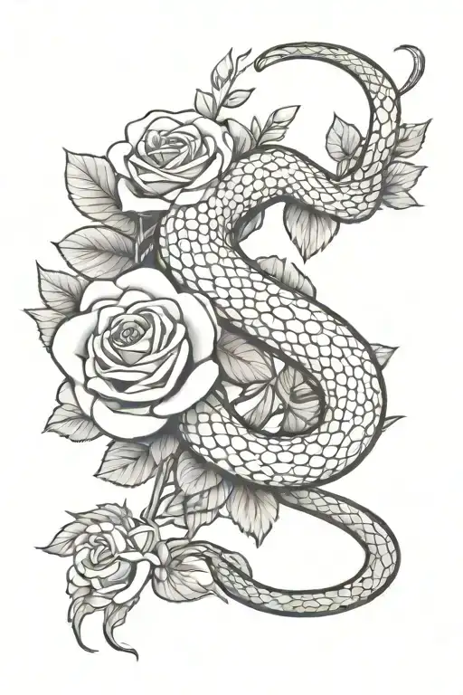 Snake And Roses