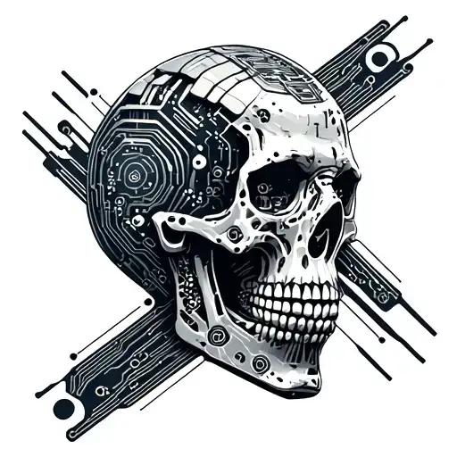 Pcb Circuits That Together Form A Cybernetic Skull