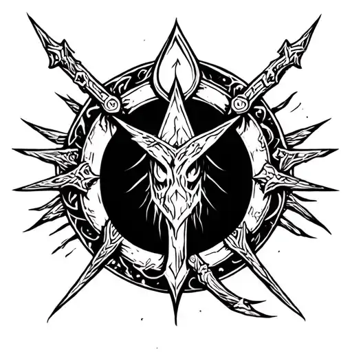 Norse Tattoo Showing Sacrifce To Get Wizdom