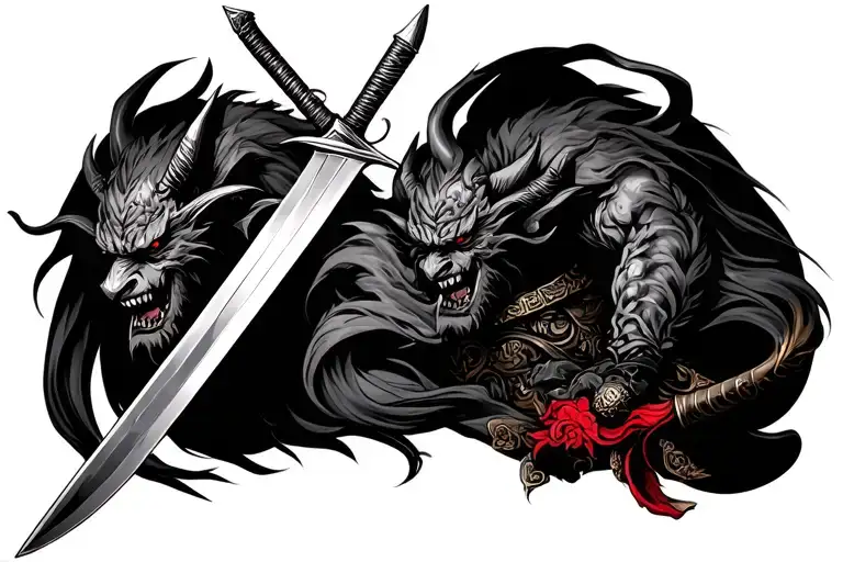Devil And Samurai Sword