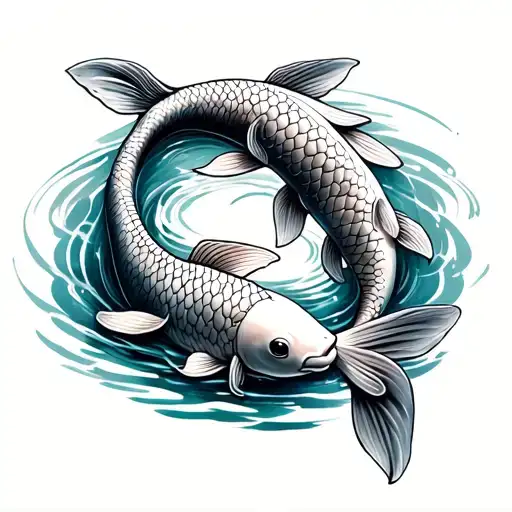 Koi Fish In A Pond Representing Passed Family Members