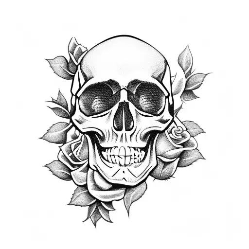 Skull With Roses