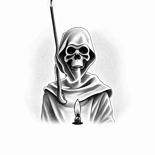 Grim Reaper Holding A Candle