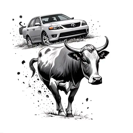 Toyota Camry Car Hitting A Cow