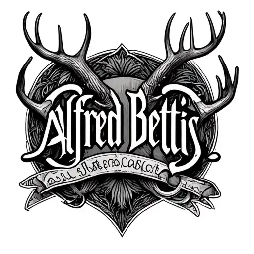 Deer Horns Around The Word Alfred Bettis