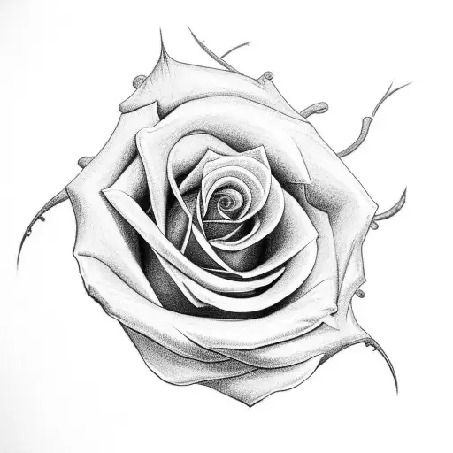 A Full Rose With Stem And A Spider Climbing It And Webbing On The Rose