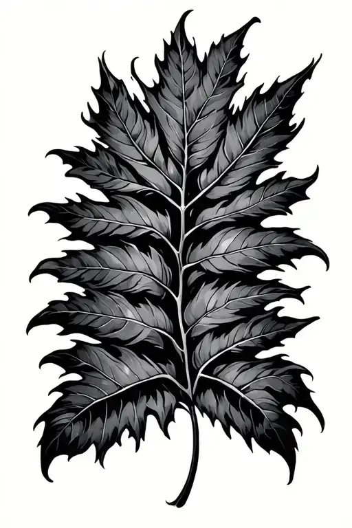 Monster Leaf With Hexagon Pattern Around