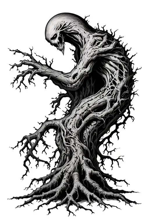 Evil Branched Out Roots Spreading Down