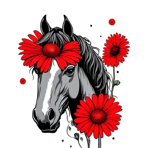 Horsehead Daisy Red Thread