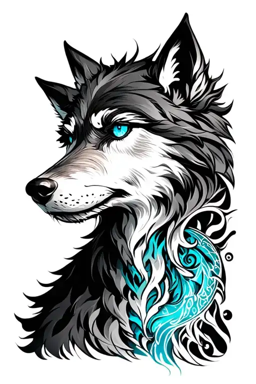 Fenrir Cyan Eyes Realist Nordic