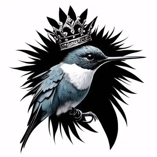 Humming Bird Wearing Crown