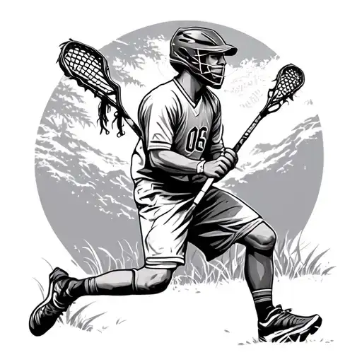 Calmness And Solitude Nature And Lacrosse Player Holding