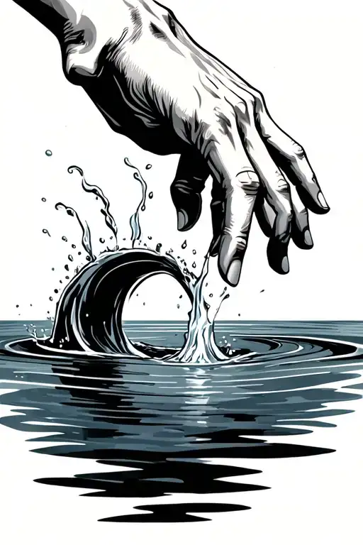 Hand Reaching Into Water