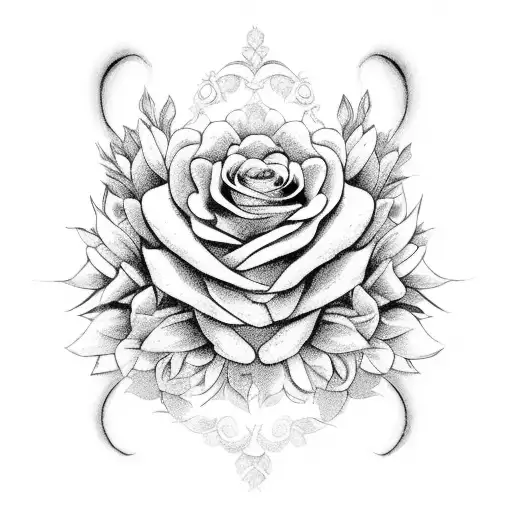 A Masked Queen Holding A Bouquet Of Black And Grey Flowers