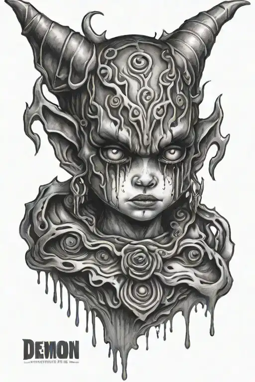 Demon Doll Bleeding Empty Eyes Looking