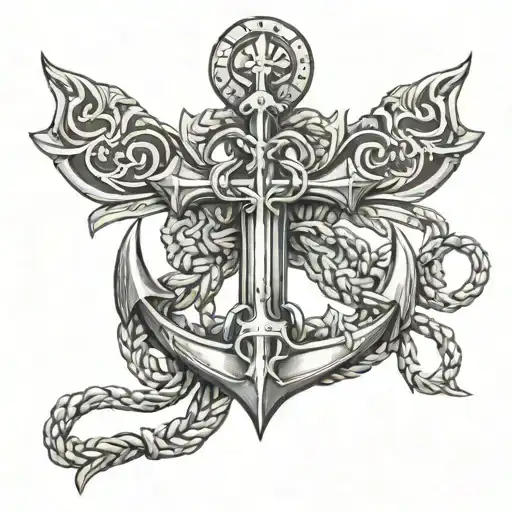 Christian Cross As An Anchor Without Any Chains Wrapped And No Bsckground