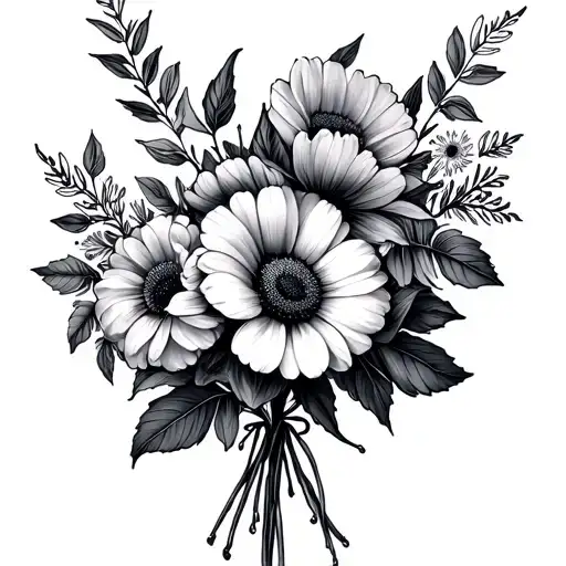 May December April Birth Flower Bouquet Tied