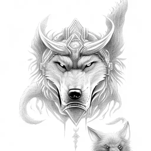 Fenrir With Hel The Goddess Of The Unworthy Dead Noble Norse Style