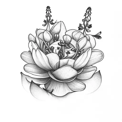 Cross Made Of Honeysuckles Roses Larkspur And Water Lilly Flowers