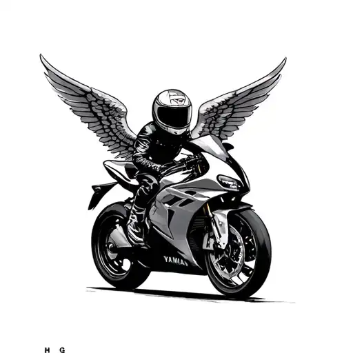 Yamaha R1000 With Angel Riding Helmet