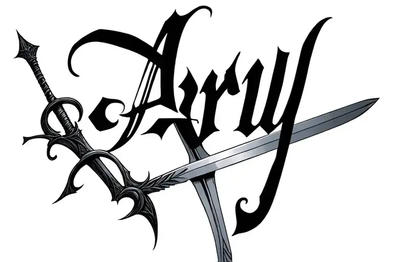 The Name Arya Written With Arya Starks Sword