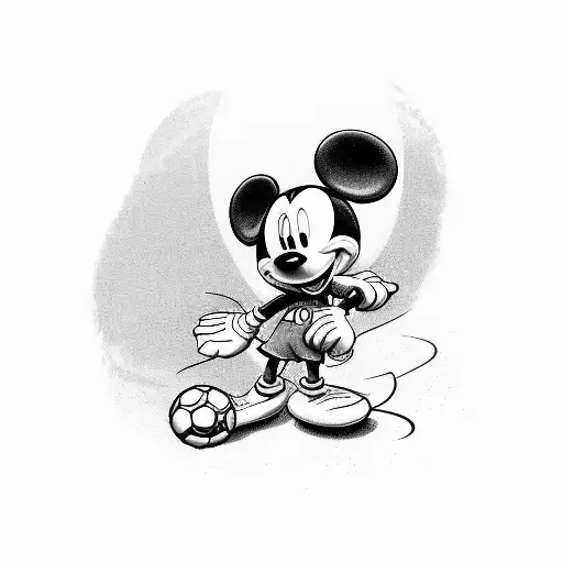 A Detailed Portrait Of Mickey Mouse As A Soccer Player