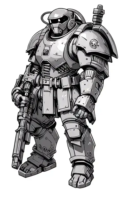 A Space Marine From Warhammer 40K Universe