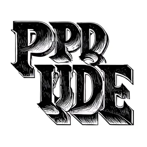 Pride Word Tattoo Design Blocky But Smooth Letters