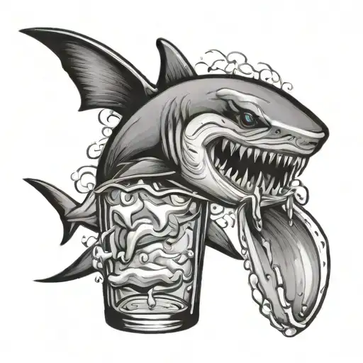 Hammer Head Shark In A Beer Glass