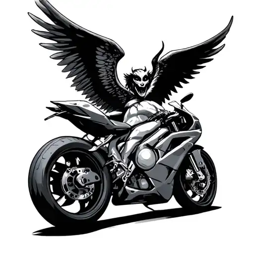 Sport Bike Angel Half Demon