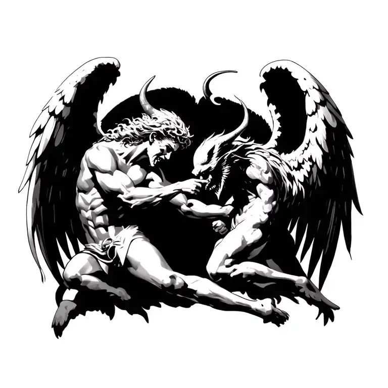 Angel And Demon Fighting Realism