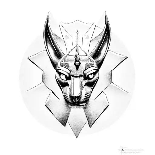 Anubis Holding Up The Anch Symbol