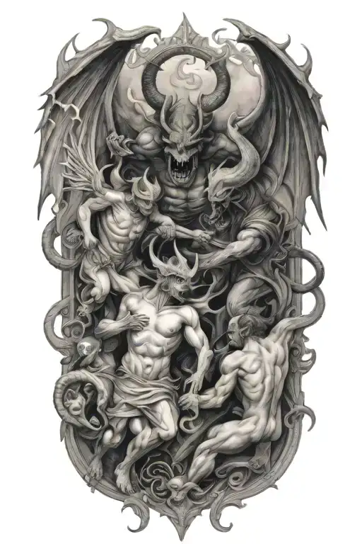 Demons And Angels Fighting