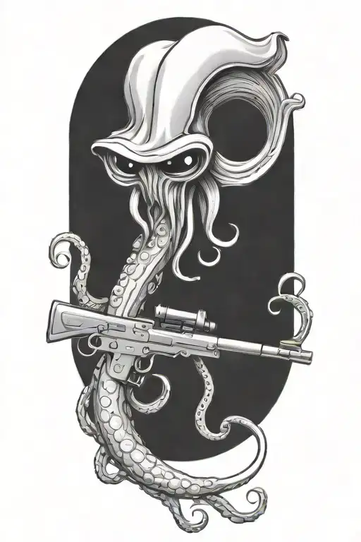 Squid Holding Rifle