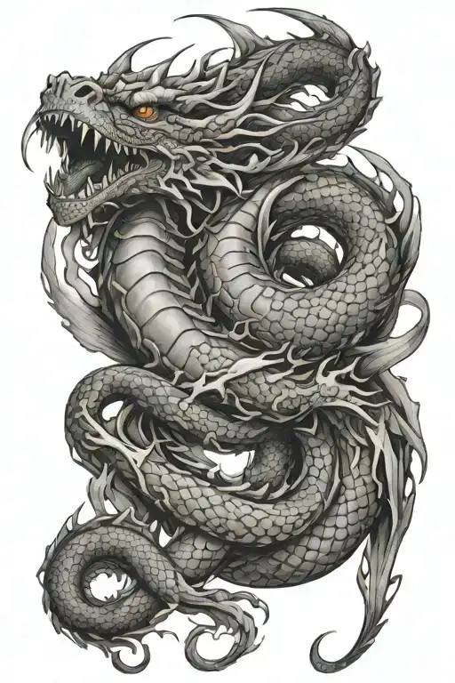 Sea Sepernt Dragon Intertwined